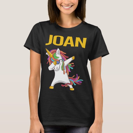 Happy Unicorn - Joan Naam T-shirt (Voorkant)