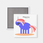 Happy Unicorn Magneet (Voorkant / Achterkant)