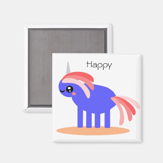 Happy Unicorn Magneet (Voorkant / Achterkant)