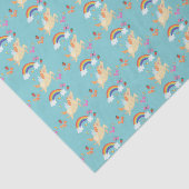 Happy Unicorn met regenboogwolken en bloemen Tissuepapier (Detail)