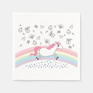 Happy unicorn verjaarfeestfeestje napkins inapkins servetten