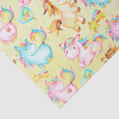 Happy Unicorns Pattern-Unicorn Love in Yellow Tissuepapier (Detail)