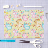 Happy Unicorns Pattern-Unicorn Love in Yellow Tissuepapier (Craft)