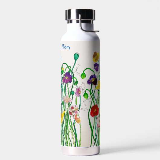 Happy Unique Wild Poppy genoemd Waterfles (Links)