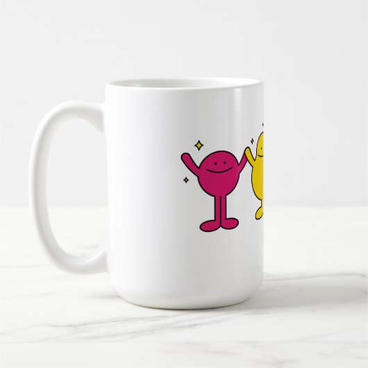 Happy Unity-personages Koffiemok (Links)