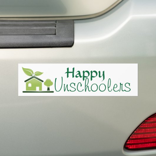 Happy Unschoolers Bumpersticker (Op auto)