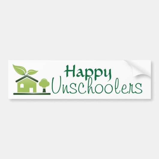 Happy Unschoolers Bumpersticker (Voorkant)
