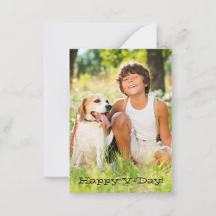 Happy V-day Classroom Valentijn-fotokaarten Notitiekaartje