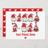 Happy V - Day Gnome Lettering Classroom Feestdagenkaart (Voorkant / Achterkant)