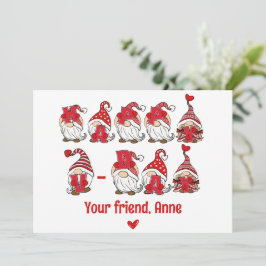 Happy V - Day Gnome Lettering Classroom Feestdagenkaart