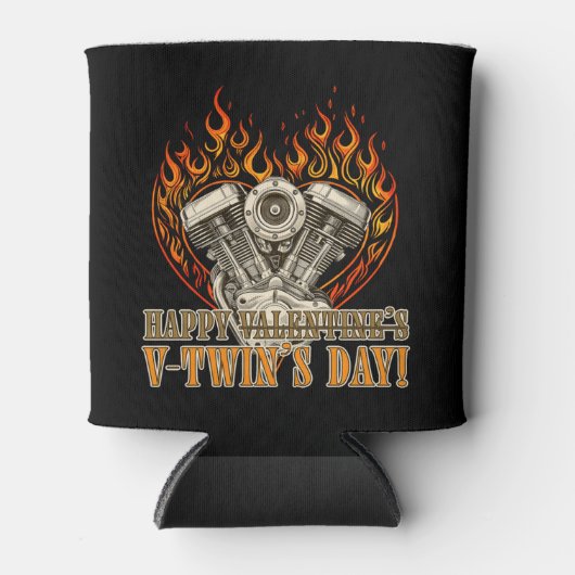 Happy V-Twin’s Day, Anti Valentine, Chopper Lovers Blikjeskoeler (Voorkant)