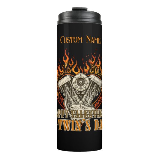 Happy V-Twin’s Day Motorcycle Design Thermosbeker (Voorkant)