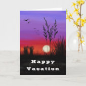 Happy Vacation Kaart Lake Sunset Ontspan (Gele Bloem)