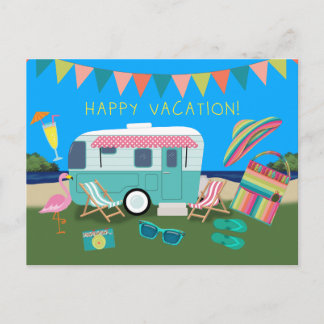 Happy Vacation Lakeside Camping Briefkaart