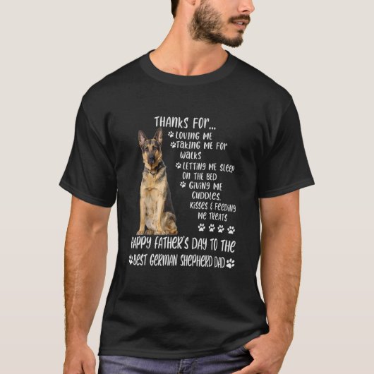 Happy Vaderdag 2021 German Shepherd Dad Dog Lo T-shirt (Voorkant)