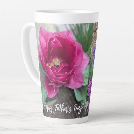 Happy Vaderdag 2025 van RoseWrites Latte Mok (Linkerhoek)