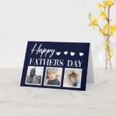 Happy Vaderdag 3 Foto Modern Vaderdag Kaart (Gele Bloem)