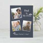 Happy Vaderdag 3 foto Vakantie Kaart (Staand voorkant)