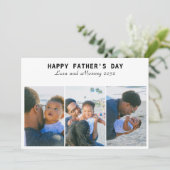 Happy Vaderdag 3 Photo Collage Holiday Kaart (Staand voorkant)