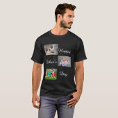 Happy Vaderdag 3 Photo Collage op maat T- T-shirt (Voorkant volledig)