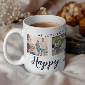 Happy Vaderdag 4 Foto Aangepaste Marine Bericht Koffiemok