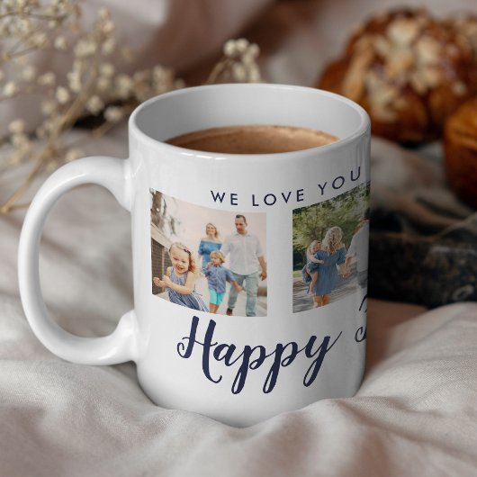Happy Vaderdag 4 Foto Aangepaste Marine Bericht Koffiemok