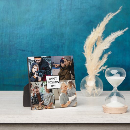 Happy Vaderdag 4 Foto Collage gepersonaliseerd P Fotoplaat (Insitu)