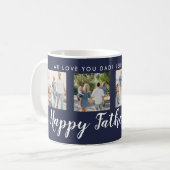 Happy Vaderdag 4 Foto Custom Navy Koffiemok (Voorkant links)