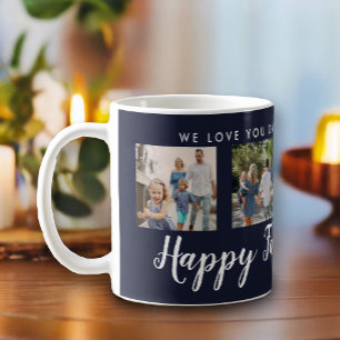 Happy Vaderdag 4 Foto Custom Navy Koffiemok