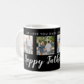 Happy Vaderdag 4 Foto Custom Zwart Koffiemok (Voorkant links)