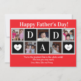 Happy Vaderdag 5 Photo Red Flat Wenskaart Kaart