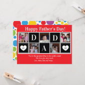Happy Vaderdag 5 Photo Red Flat Wenskaart Kaart (Voorkant / Achterkant in situ)