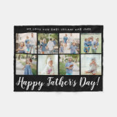 Happy Vaderdag 8 Aangepast bericht voor foto | Fleece Deken (Voorkant (Horizontaal))