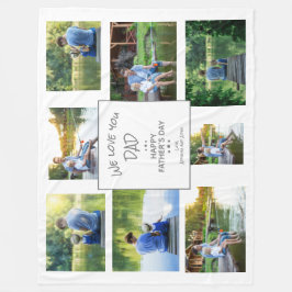 Happy Vaderdag 8 Family Foto van Kinderen Fleece Deken