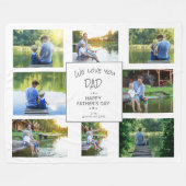 Happy Vaderdag 8 Family Foto van Kinderen Fleece Deken (Voorkant (Horizontaal))