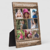 Happy Vaderdag 8 Family Photo Collage Wood Fotoplaat (Zijkant)