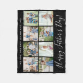 Happy Vaderdag 8-fotocollage, aangepast zwart Fleece Deken (Voorkant)