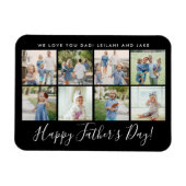 Happy Vaderdag 8-fotocollage, aangepast zwart Magneet (Horizontaal)