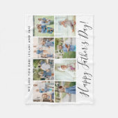 Happy Vaderdag 8 Photo Collage Custom White Fleece Deken (Voorkant)