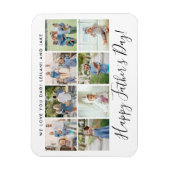 Happy Vaderdag 8 Photo Collage Custom White Magneet (Verticaal)