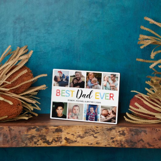 Happy Vaderdag 8 Photo Collage Fotoplaat (Zijkant)