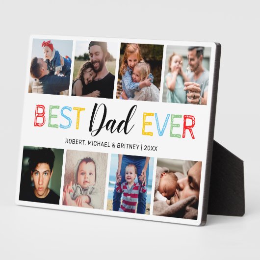 Happy Vaderdag 8 Photo Collage Fotoplaat (Zijkant)