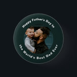 Happy Vaderdag | Aangepaste foto- en tekstschoen Ronde Button 3,2 Cm<br><div class="desc">Happy Vaderdag | Aangepaste foto- en tekstgroene Klassieke knop</div>