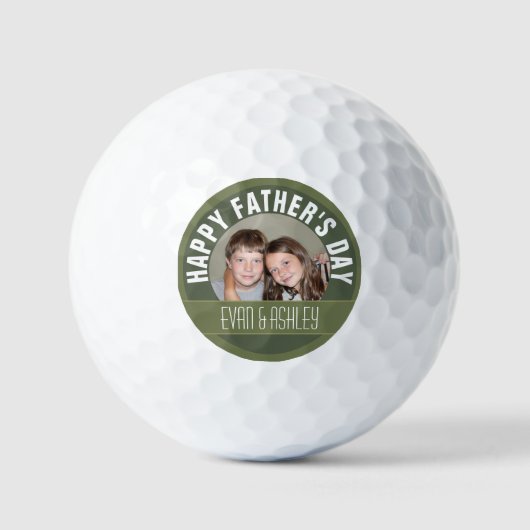 Happy Vaderdag - aangepaste fotosjabloon - olijf Golfballen (Voorkant)