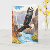 Happy Vaderdag | Adelaar zweeft boven Canyon Kaart (Gele Bloem)