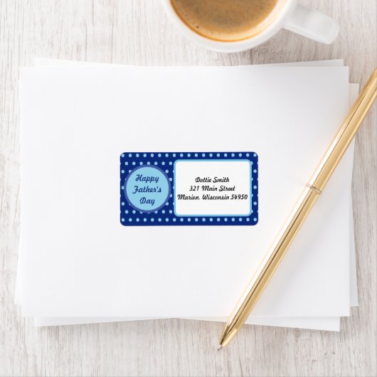 Happy Vaderdag Adresetiketten (marine & Blue) Etiket (Insitu)