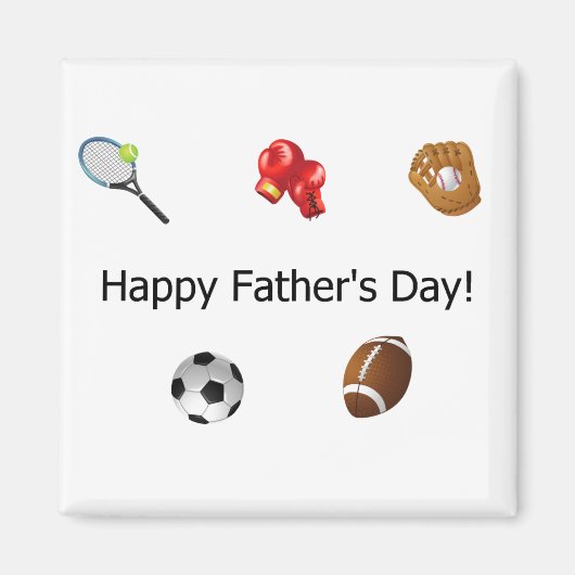 Happy Vaderdag All Round Sports Magneet (Voorkant)