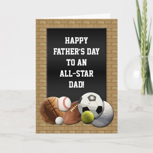 Happy Vaderdag All-Star Dad Kaart (Voorkant)