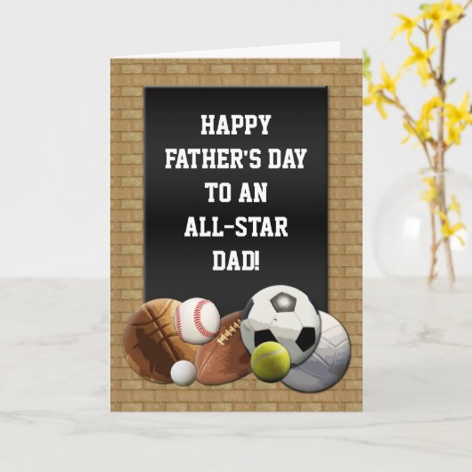 Happy Vaderdag All-Star Dad Kaart (Gele Bloem)