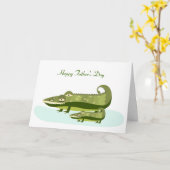 Happy Vaderdag Alligator Kaart (Gele Bloem)